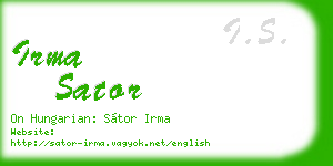 irma sator business card